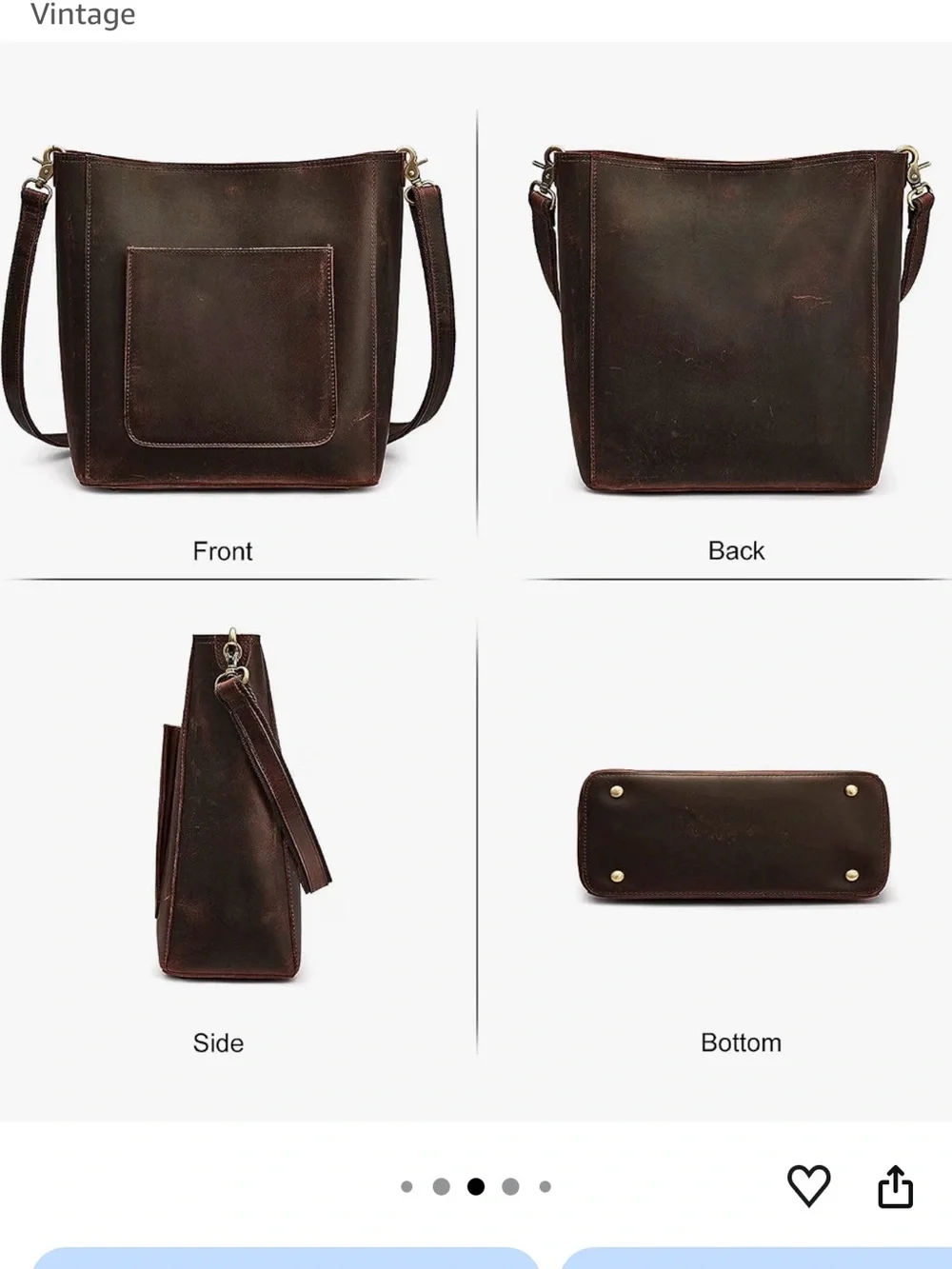 Classic Brown Leather Tote with Front Pocket